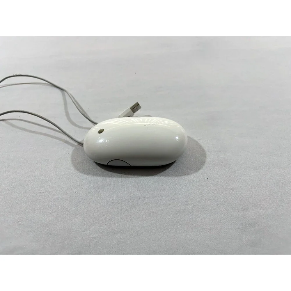 Genuine Apple USB Wired Optical Mighty Mouse Model A1152 White Tested Works